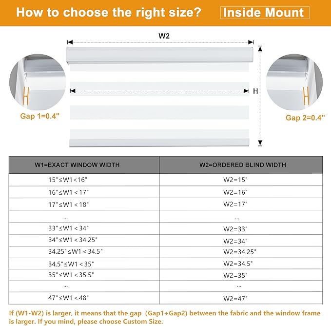 Persilux Cordless Zebra Blinds for Windows Dual Layer (15" W x 72" H, White) Free-Stop Roller Blinds for Sliding Doors, Light Control for Day and Night, Light Filtering Sheer Roller Shades for Home