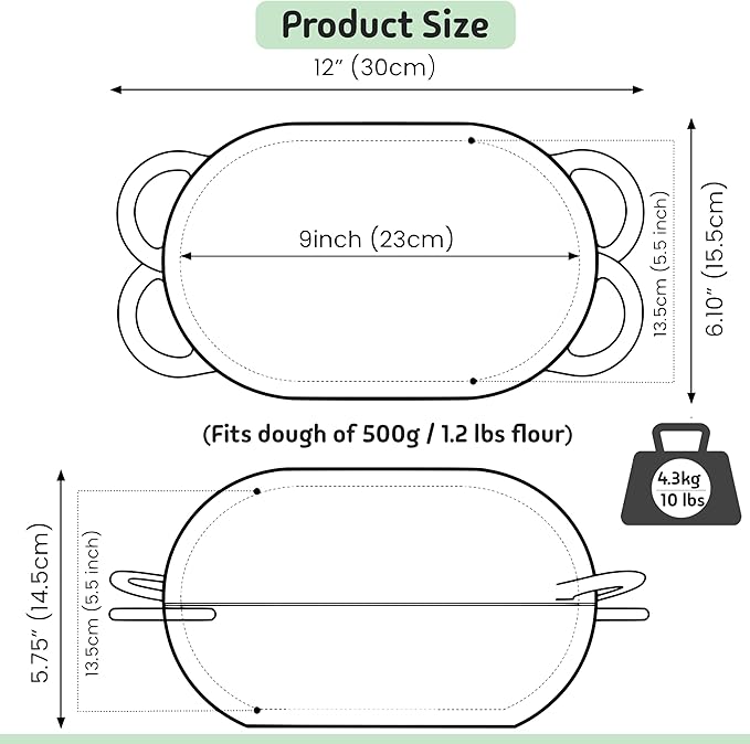 LoafNest: The Original Breadbaking Dutch Oven. 2 Qt Covered Cast Iron Yeast and Sourdough Baker. Non-Toxic Oven-Safe to 500 F [Casserole only]