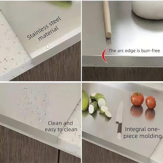 Large Stainless Steel Cutting Board,Suitable for Cutting Meat,Dicing,Vegetables,Fruits,Bread and Baking.ItIsConvenienttoClean,EasytoStoreandCan Be Washed in a Dishwasher (15.8 * 27.5in)