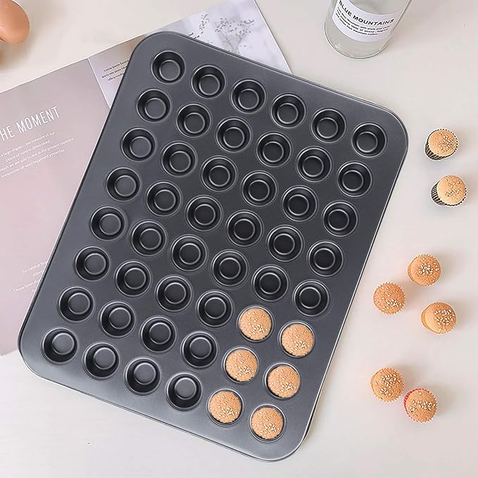 YUYTE 48-Cup Nonstick Muffin Baking Pan, HighQuality Carbon Steel Mini Cupcake Pan, YUYTE2hf5oqikn0