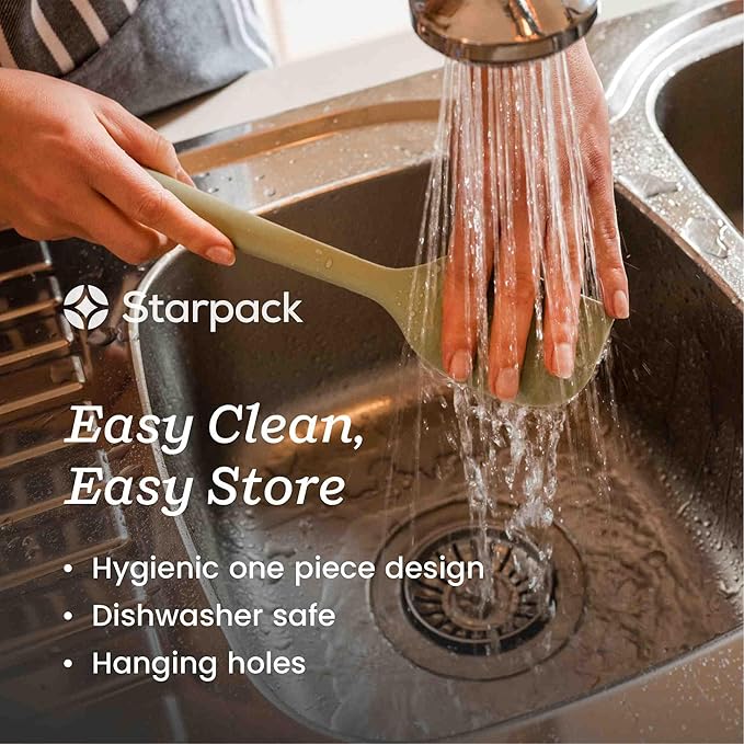 StarPack 'Scrape & Stir' Silicone Spatula Set (4 Pcs) - Heat Resistant Spatula Set 600°F - Food Grade Kitchen Spatulas - Nonstick Silicone Baking & Cooking Spatulas - Rubber Turner Set for Kitchen Use