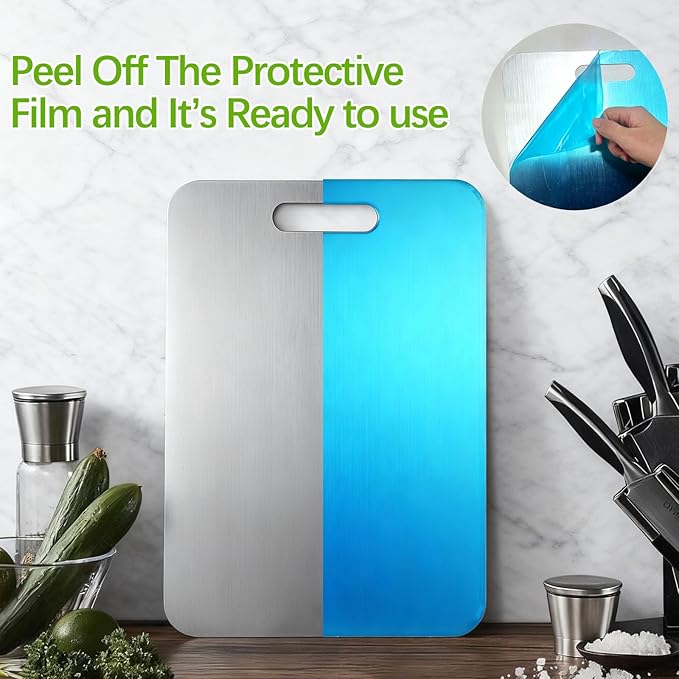 Tavano Titanium Cutting Board,100% Pure Titanium Cutting Boards for Kitchen,2026 New Non Toxic,Double-Sided Food Grade Chopping Board for Meat,Vegetable,Fruit,Outdoor Camping(XL-1PC:18.1 * 11.8'')