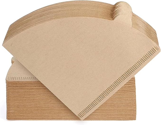 Coffee Filter, Size 02 Cone Coffee Filters Disposable, 100 Count Unbleached Natural Paper Filters 2-4 Cup, 2 Cone For V60 For Pour Over Droppers and Drip Coffee Maker (Brown)