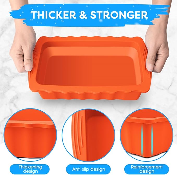 Haldane 2PC Extra Large Ice Block Molds, 6LB Giant Ice Cube Molds for Plunge Lab, Ice Container for Freezer, Thickened and Reinforced Silicone Ice Tray, Cold Plunge Tub Accessories, Orange