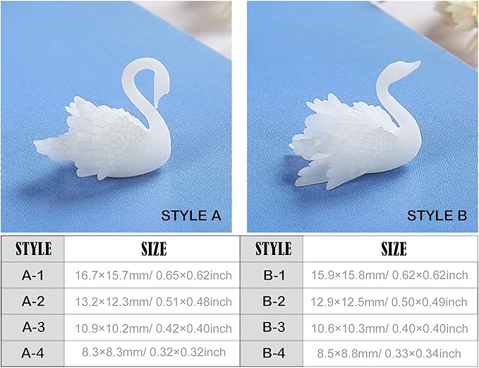 Woohome 14 PCS 3D Jewelry Making Supplies Resin Mould Filler, Mini Swan Mushroom Resin Casting Moulds Fillers, 3D Resin Filler Art Craft Supplies Epoxy Moulds for Art Resin Crafts DIY