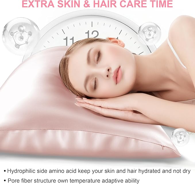 Mulberry Silk Pillow Cases Standard Size with Hidden Zipper, Ultra Smooth and Soft Silk Satin Pillowcase for Hair and Skin, Stocking Stuffers for Teen Girls, Gifts for Women Her Mom Sister Bestie