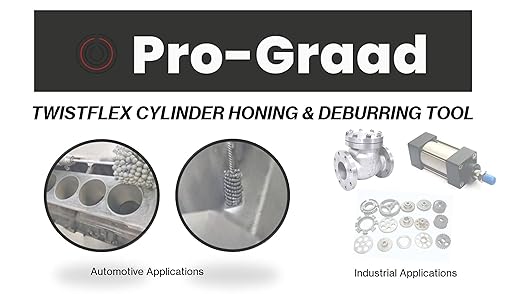 TwistFlex Heavy Duty Cylinder Hone, 4-1/2" 320SC Flexible Cylinder Honing & Deburring Tool, 4.5" Bore Brush for Hole Diameters 4.15"- 4.5", Silicon Carbide 320 Grit, 13.5" Length (1 Pack)