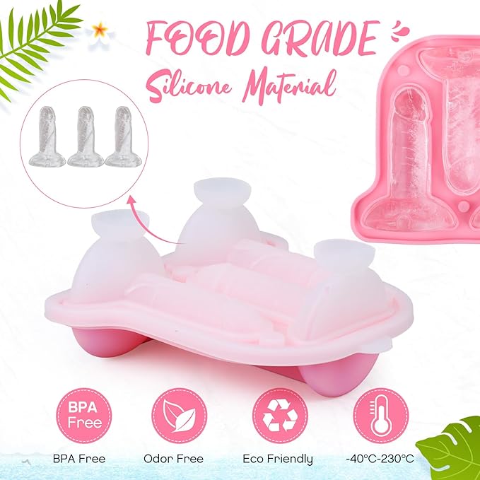 Hoolerry Ice Cube Molds Cube Trays Fun Shapes Silicone Ice Ball Maker with Lid for Whiskey Cocktails Juice Drinks Beverage Crafting Accessories White Elephant Gifting(Pink,Classic Style)