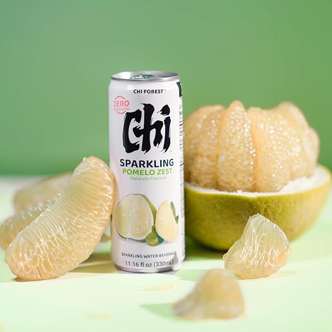 CHI FOREST Pomelo Sparkling Water Beverage, Zero Sugar Drinks, Zero Artificial Flavor, 11.16 fl oz Cans (Pack of 24)