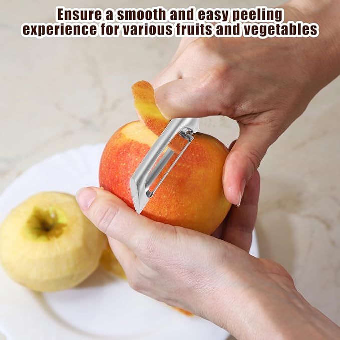 1Pcs I Style Stainless Steel Vegetable Peeler for Fruit Veggie Heat Resistant Incisive Cucumber Peeler With Solid Wood Handle for Home Kitchen Use