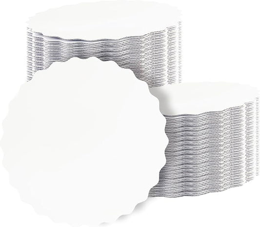 qiqee 12 Inch White Wave Cake Boards Round 15-Packs Circles Rounds Base Food-Grade Cardboard Wave Cake Plate（Thinner But Stronger）
