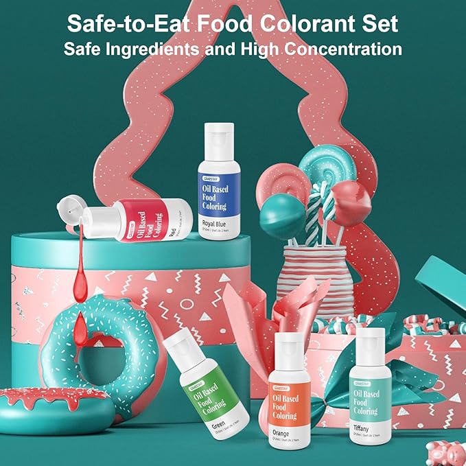 Oil Based Food Coloring, 20ml Chocolate Professional Oil Food Coloring for Easter Cake Decorating, Baking, Candy Melts, Frosting, Easter Eggs