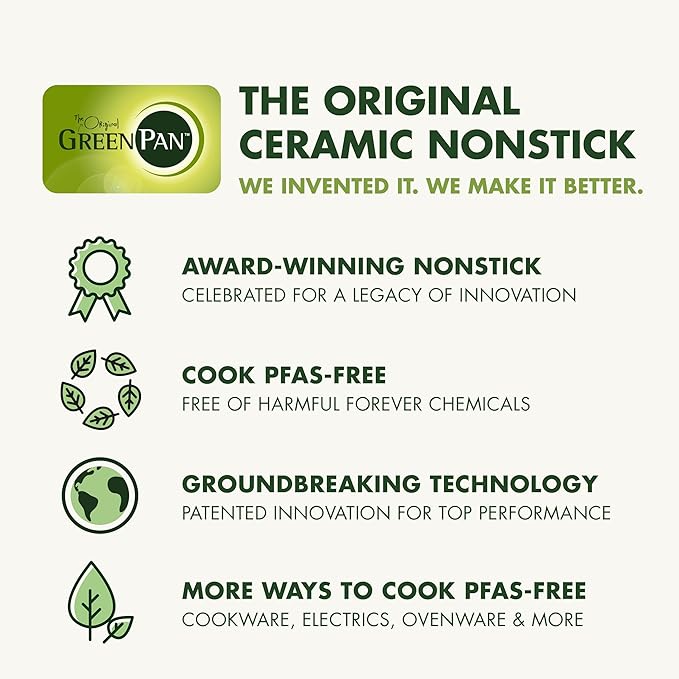 GreenPan Premiere Ovenware Healthy Ceramic Nonstick 4 Piece Bakeware Set, PFAS-Free, Rectangular, Square, Quarter, Half Sheet Baking Pans, Warp-Free, Oven Safe to 600F, Dishwasher Safe, Gray