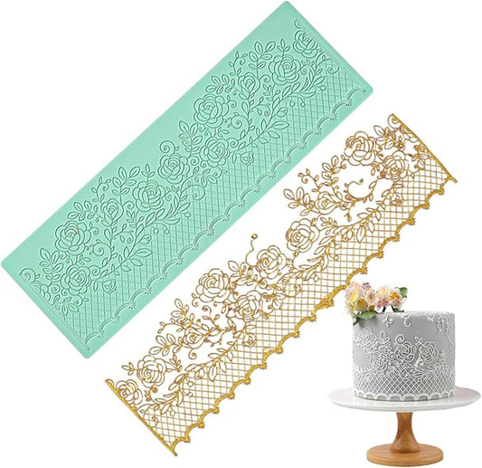 GROWTAIL Lace Molds Silicone,Cake Fondant Embossing Mat,Lace Molds for Cake Decorating Edible Lace