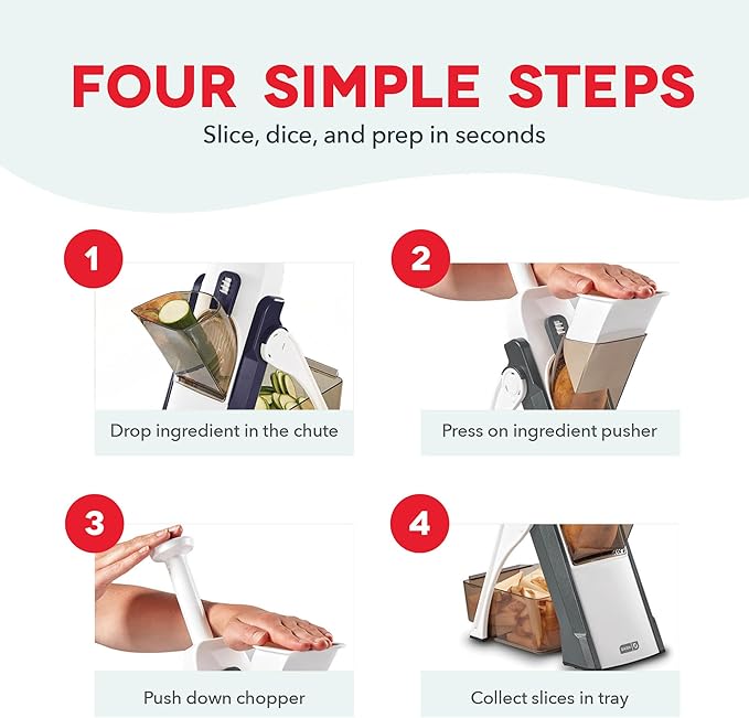 DASH Safe Slice Mandoline for Vegetables, Meal Prep & More with 30+ Presets & Thickness Adjuster, Midnight Navy