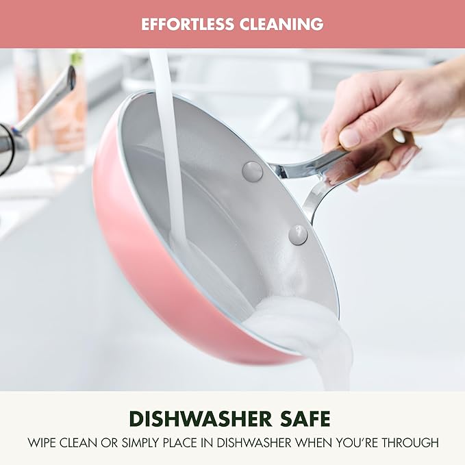 GreenPan Nova 8” & 10” 2 Piece Frying Pan Skillet Set, Oprah’s Favorite Things 2024, Induction Suitable PFAS-Free Nontoxic Ceramic Nonstick, Dishwasher & Oven Safe, Quick Even Heating, Coral