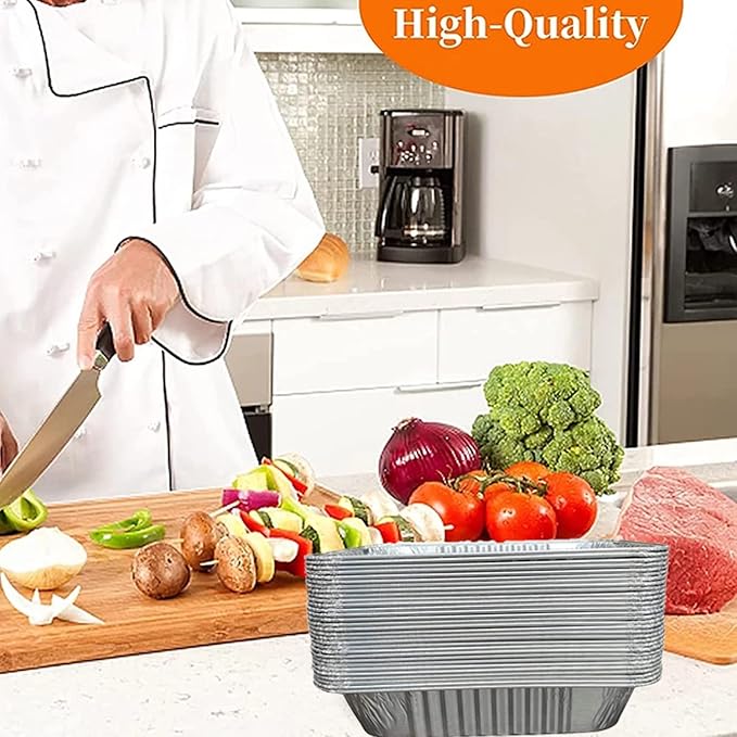 Aluminum Pans 9x13 Disposable Foil Pans (10 Pack) Half Size Deep Steam Table Pans Extra Thick for Baking, Cooking, Roasting, Heating, Serving & Lining Steam-Table Trays