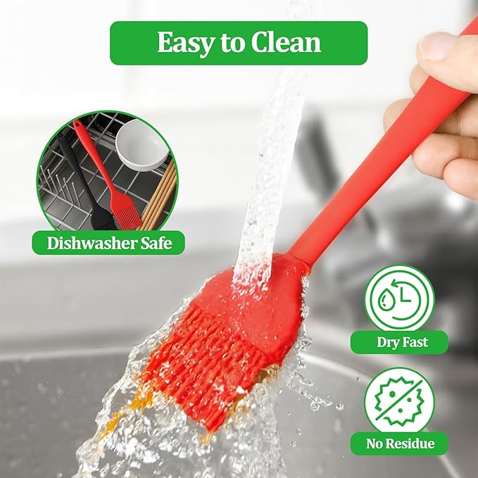 4 PCS Silicone Basting Pastry Brush,Heat Resistant Cooking Brush for Oil Butter Sauce,Premium Cooking Brush for Sauce Marinade Meat Glazing