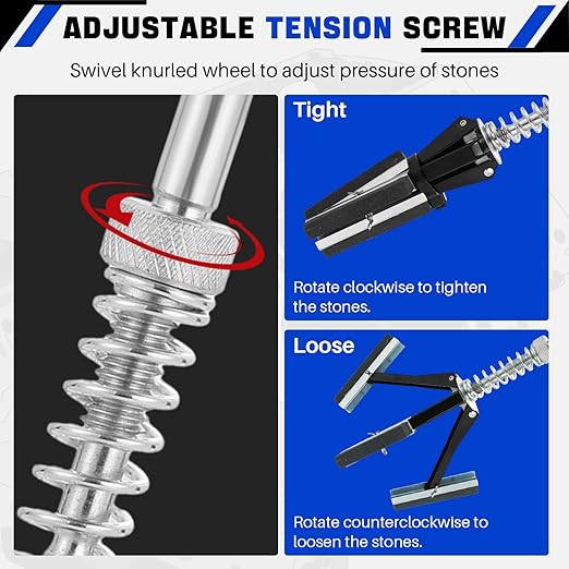 DASBET Engine Brake Cylinder Hone | Engine Cylinder Hone Tool for Grinding Holes Adjustable Deglazer 1-1/4" to 3-1/2" Diameter with Extra 3-Piece 2'' Long Stones 220 Grit (2")