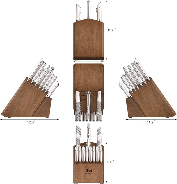 Cangshan HELENA Series German Steel Forged Knife Block Set (23-Piece, White)