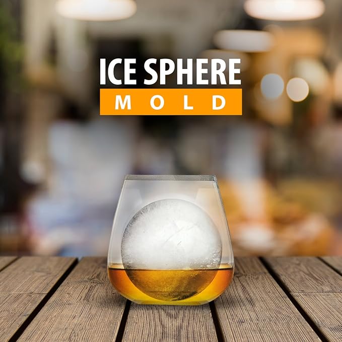 Ice Ball Molds Maker - 2 Pack Sphere Molds - 2.5 inch Round Ice -Slow Melting Ice for Whiskey Bourbon and Cocktails -