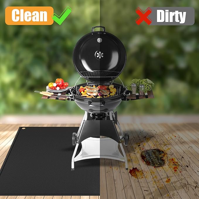 TOHONFOO 80 x 48 in Large Grill Mats for Outdoor Grill - BBQ Grill Mats to Protect The Deck, Patio, Pavers - Easy to Clean Grilling Mats - 0.6mm