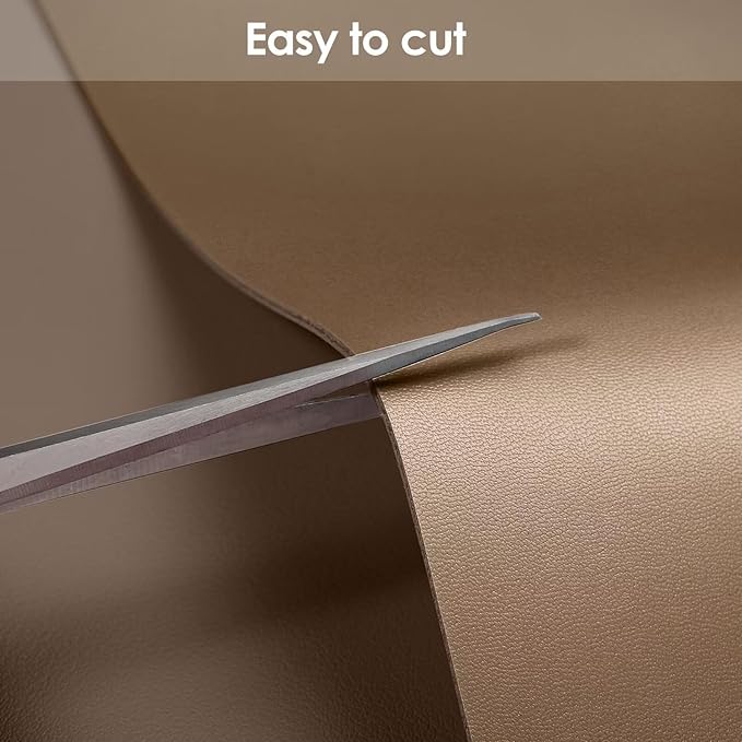 Leather Table Cover,1.8mm Thick,12x45 Inch Desk Cover,Dresser Cover Top,Dresser Protector Top,Dresser Cover,End Table Cover.(Mud Color+Champagne Gold,12x45)