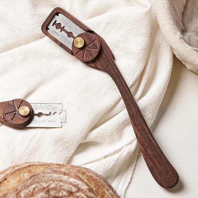 Bread Lame Dough Scoring Tool with Blade Cover, Sourdough Scoring Tool with 5 Feather Blades, Scoring Knife for Bread Baking, Dexterous-Cut Series Lame Bread Tool (ELEGANT)