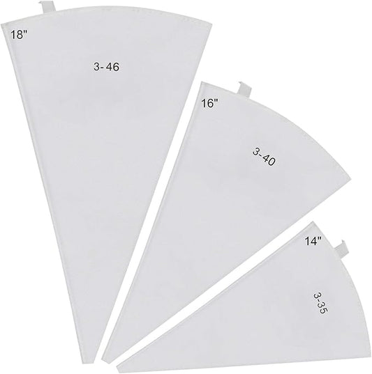 LoveBB 3 Pack Reusable Pastry Piping Bags, 14, 16, 18 Inch Canvas Cake Decorating Bags