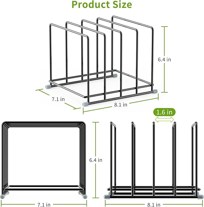 Cutting Board Organizer-1.6in Wide Kitchen Cutting Board Holder Stand for Pan,Baking Sheets,Cookie Sheets with 4 Slots,Baking Sheet Oragnizer(2PC-Large)