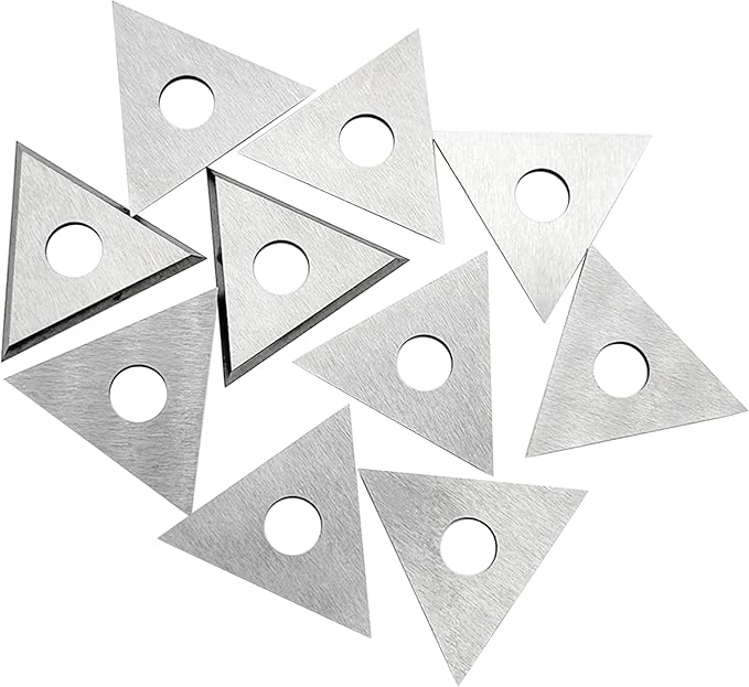 Paint Scraper Carbide Blades Double-Edged Reversible Replacement Blade (1" Triple-Edge Triangle) By LU&MN