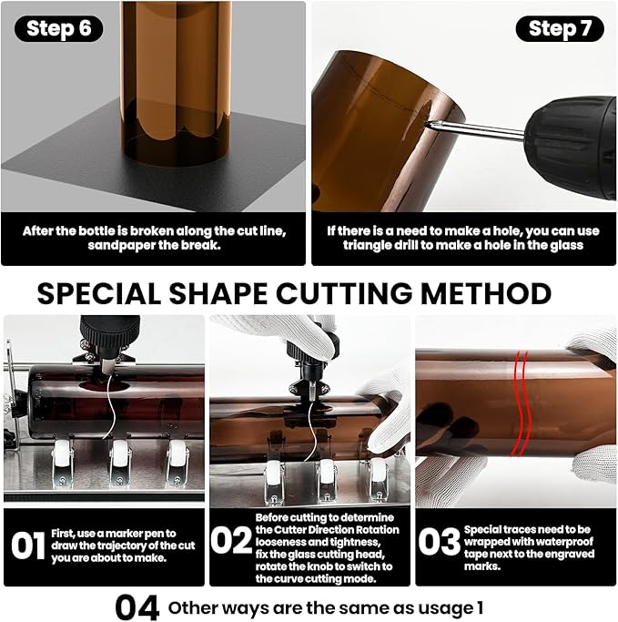 SZXDG Glass Bottle Cutter, 2025 Upgraded Glass Cutter and Glass Cutters Tools Kit for Wine, Beer, Whiskey, Rum, Vodka, Liquor, DIY Glass Bottle Cutter Kit, Glass Cutting Tool Craft Kit