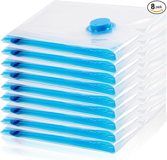 8 Pack XXL Jumbo Vacuum Storage Bags, Extra Jumbo Space Saver Bags Compression for Comforters, Bedding and Blankets, Extra Large Vacuum Sealed Bags for Huge Stuffed Toy (47x35 in)