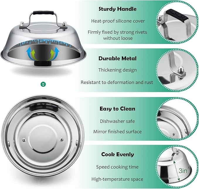 Griddle Accessories Kit of 20, HaSteeL Heavy Duty Metal Spatula Set, Stainless Steel Teppanyaki Tools for Flat Top, Barbecue Grilling Indoor & Outdoor, Melting Dome, Burger Turner, Dishwasher Safe