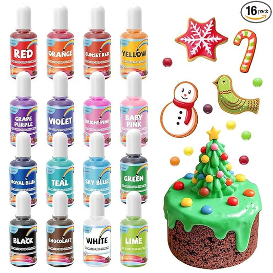 Oil Based Food Coloring, 15ml Vibrant Colors for Baking, Cake Decorating, Chocolate, Candy Melts, Icing, Fondant, Frosting, Slime and Crafts DIY, Food Grade Set, 0.35 Fl.Oz each Bottle