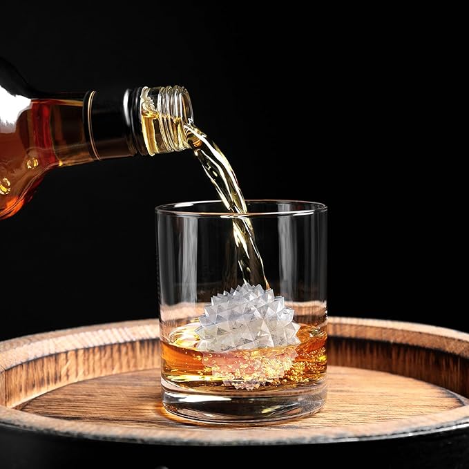 Samuelwrold 3D Ice Ball Mold - Silicone Sphere Ice Tray for Cocktails, Whiskey, Unique Design Silicone Ice Tray for Perfectly Round Ice Balls, Stylish Round Ice for Home Bar and Party (Black)