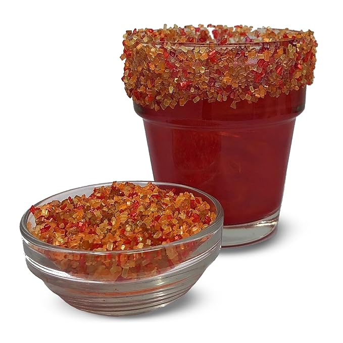 Snowy River Thanksgiving, Cocktail & Margarita Sugar Rimmer - Vibrant Naturally Colored Sugar for Cocktail Rimming, Baking & Decorating, Medium Crystal - 8oz