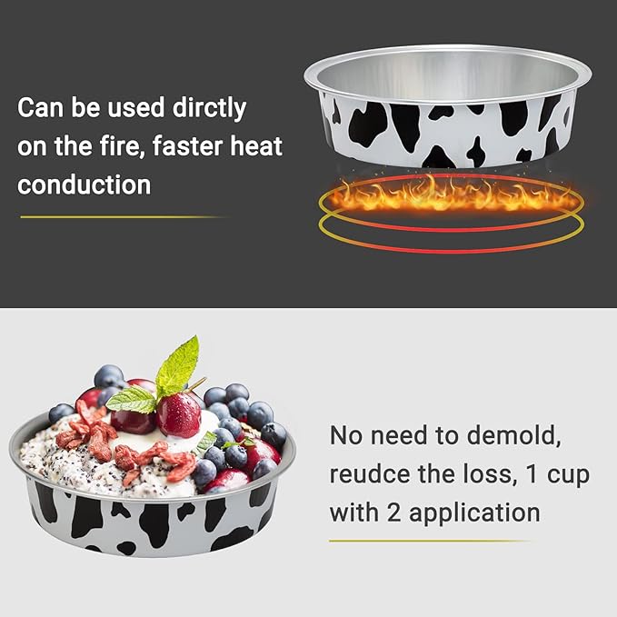 Beasea 4 Inch Pie Tins with Lids, 50 Pack 8 Oz Mini Tart Pan Disposable Pie Tins, Black White Aluminum Pie Pan Foil Tart Tins Round Muffin Container Mini Cheesecake Pan for Pie Tart Quiche