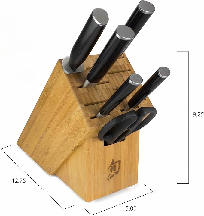 Shun Classic 7 Piece Block Set & Bamboo Block