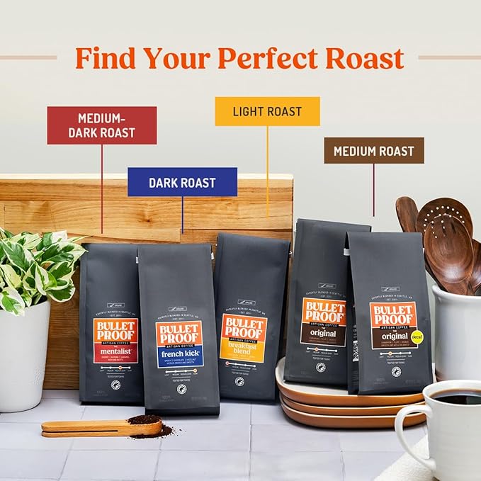 Bulletproof Original Medium Roast Ground Decaf Coffee, 12 Ounces (Pack of 3), Clean Coffee Tested for Toxins, Packaging May Vary