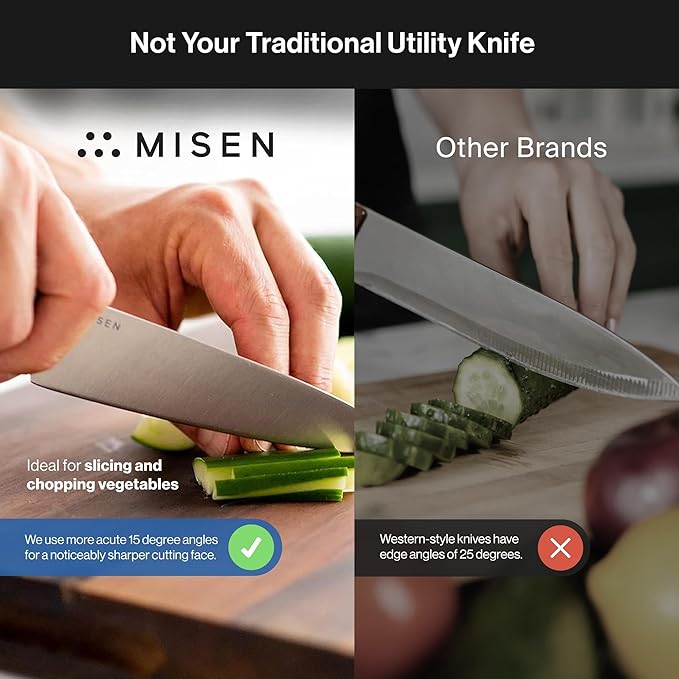 Misen 6.8" Chef Knife – High Carbon Japanese AUS-10 Stainless Steel – Hybrid German & Japanese Blade – Precision Kitchen Knife for Professionals & Home Cooks – Ultimate Cutting Performance - Black