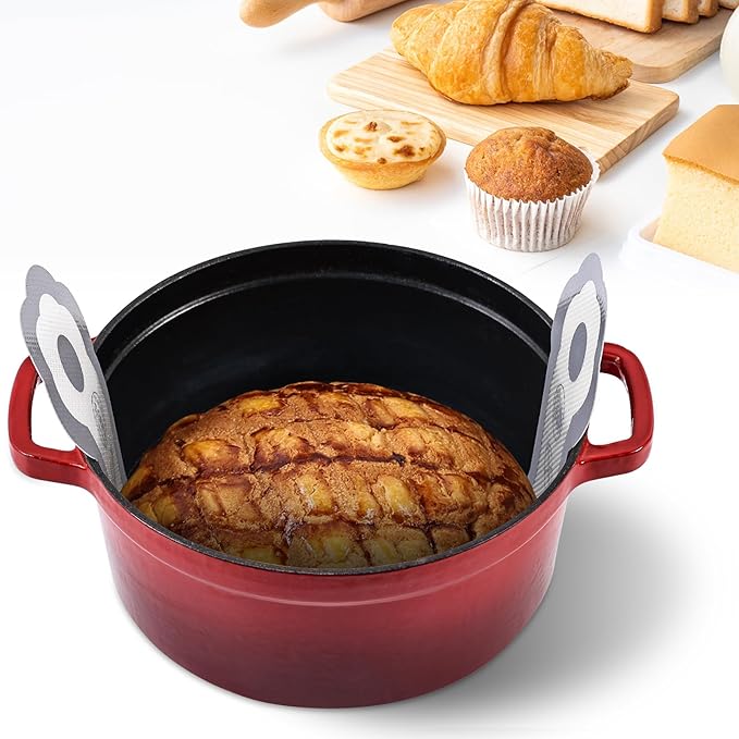 Cook's Aid 2 Pcs Silicone Bread Sling for Dutch Oven, Non-Stick Bread Baking Mat Set, Reusable Sourdough Bread Sling with Long Handles for Easier Transfer for Dough