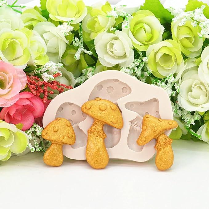 2PCS Mushroom and Snails Silicone Molds for Fondant Chocolate Candy Cake Decoration Baking Pastry Tools Silicone Soap Mold Resin Polymer Clay Mold