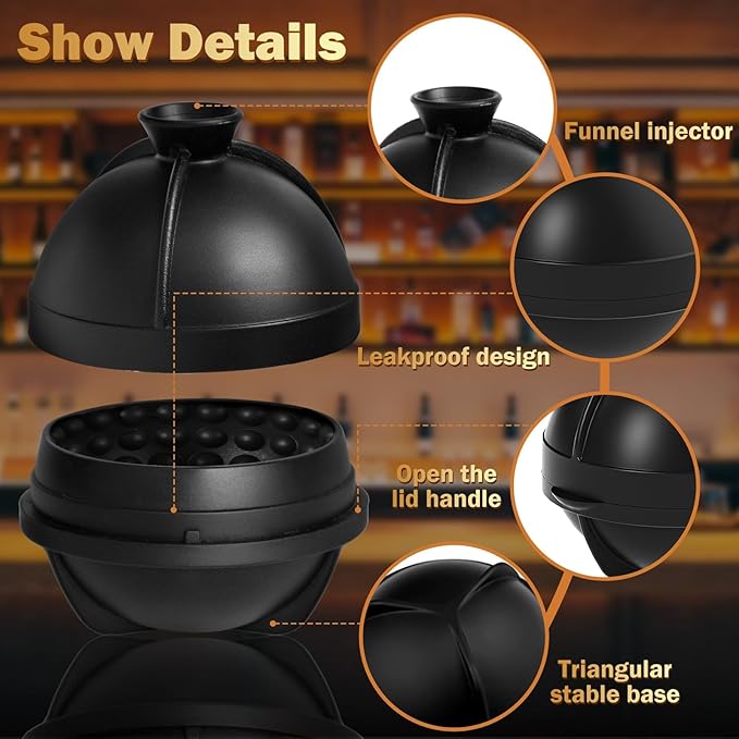 4 Pack Golf Ball Ice Cube Mold 2.5 Inch Large Silicone 3D Golf Ball Ice Cube Molds Novelty Golf Ball Cube Molds Christmas Gifts for Cocktails, Bourbon,Brandy, Whiskey (4, Golf Ball)
