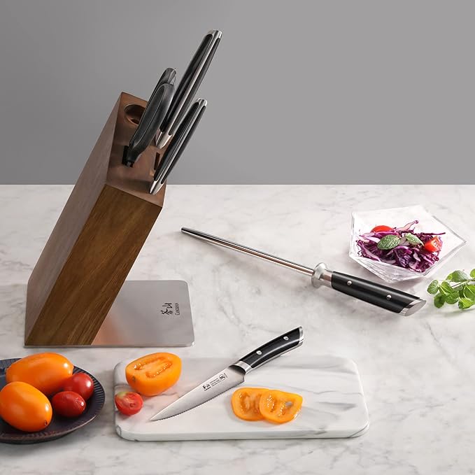 Cangshan HELENA Series German Steel Forged, HUA Knife Block Set (6-Piece, Black)
