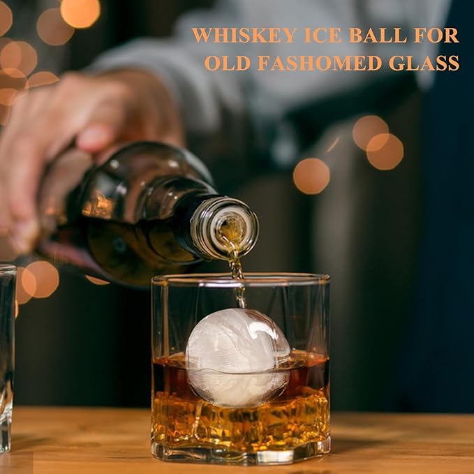 Round Ice Cube Mold,1.8 INCH x 8,Ice Ball Maker Mold | Round Ice Cube Trays for Freezer,Whiskey Ice Cubes Mold,Circle Ice Cube Tray with Lid,Ice Trays-Ice molds for Whiskey,Cocktails,Coffee