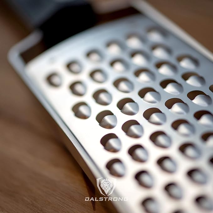 Dalstrong Professional Wide Cheese Grater - Extra Coarse - #304 Stainless Steel Blade - G10 Handle Kitchen Shredder - w/Blade Guard - Fruits & Vegetables, Hard Cheese, Chocolate - NSF Certified