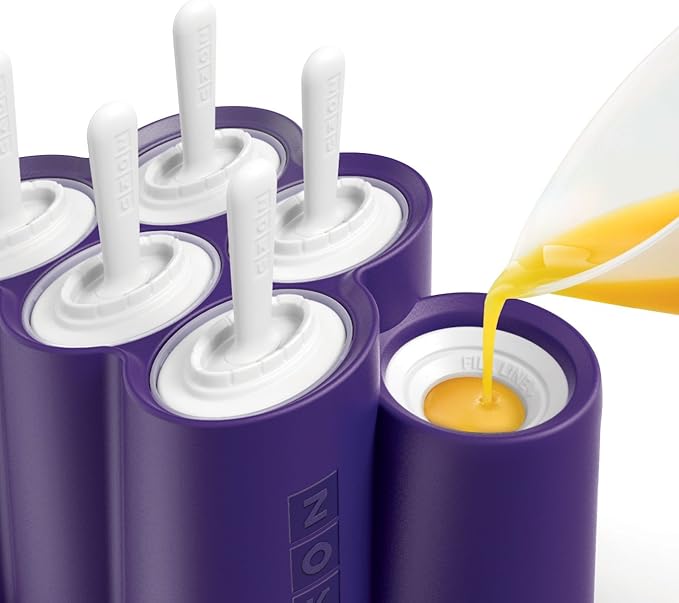 ZOKU Space Ice Pop Molds, 6 Rocket and Astronaut-shaped Popsicles Molds in One Tray with Reusable Popsicle Sticks, BPA-free