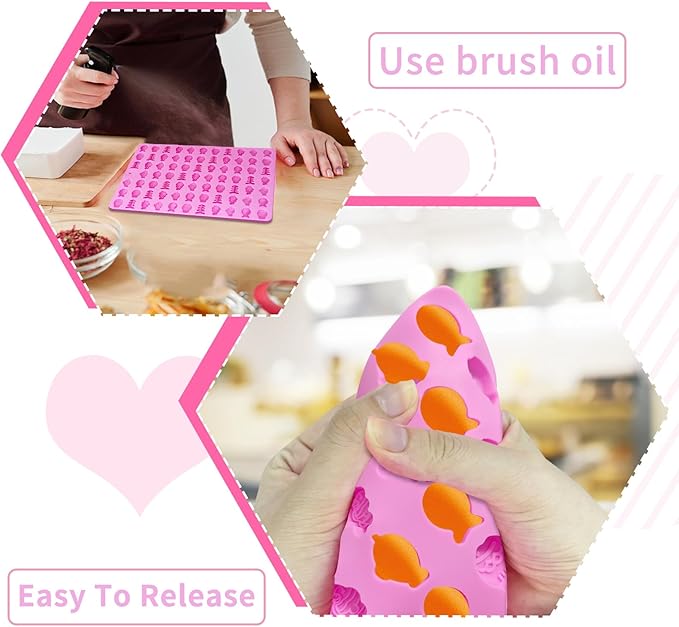 2 PCS Gummy Fish Candy Molds Silicone, Cat Dog Treat Molds,152 Cavity Fish Mini Silicone Mold for Chocolate, Fondant, Candy, Biscuits, Cookie, Jelly and Cat Dog Training Commands Concept