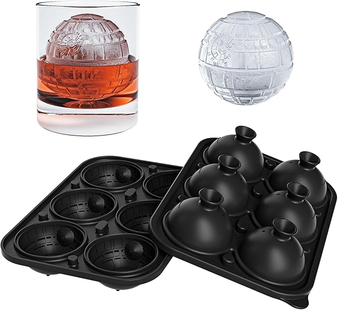 Bangp Large Ice Cube Tray for Whiskey,Sphere Ice Cube Molds, Silicone Ice Ball Maker Mold,Fun Shapes Ice Cube Mold for Cocktails, Bourbon,Brandy